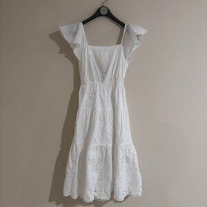 🤍 Zara – Girl’s White Eyelet Summer Dress (Size 10)